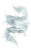 Realistic 3D crear water spriral dynamic on white background vector