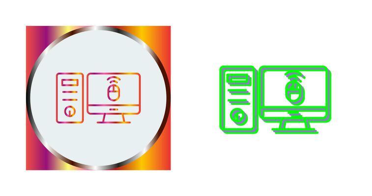 Desktop Computer Vector Icon