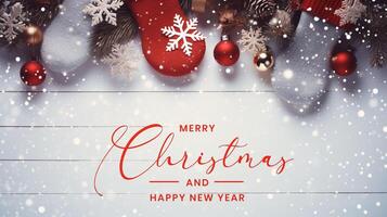 beautiful composition with Christmas ornaments on a white background photo