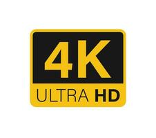 ultra hd y 4k símbolo, 4k uhd televisión firmar de alto definición monitor monitor resolución estándar concepto en blanco antecedentes plano vector ilustración.