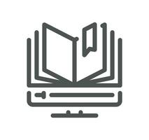 Online education related icon outline and linear vector. vector