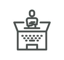 Online education related icon outline and linear vector. vector