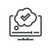 Online education related icon outline and linear vector. vector