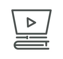 Online education related icon outline and linear vector. vector