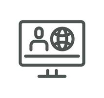 Online education related icon outline and linear vector. vector