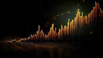 world business graph or chart stock market or data exchange AI Generative photo