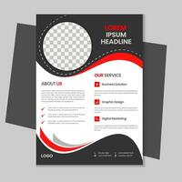 Free geometric vector shape and clean a4 flyer borchure template design, Corporate business flyer, Brochure design with mockup