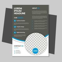 Free geometric vector shape and clean a4 flyer borchure template design, Corporate business flyer, Brochure design with mockup