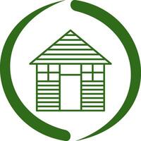 Wood Cabin Vector Icon