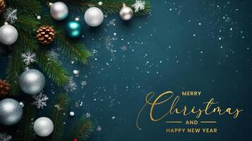 christmas and new year background concept made with christmas decoration ornaments AI Generative photo