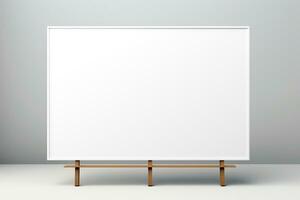Blank white board on isolated White background ai generative photo