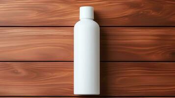 skin care product bottle, shampoo, lotion, with neural background AI Generative photo