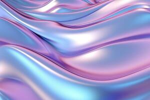 Realistic Metallic holographic iridescent gradient background ai generative photo