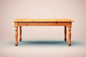 wooden table on isolated White background ai generative photo