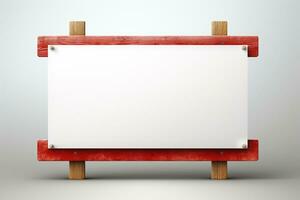 Blank white board on isolated White background ai generative photo