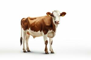 Cow on isolated White background ai generative photo