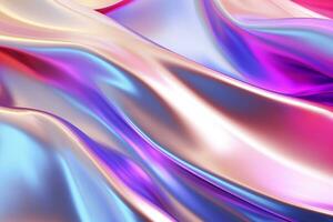 Realistic Metallic holographic iridescent gradient background ai generative photo