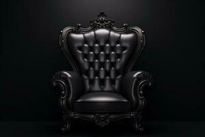Modern single sofa on isolated Black background ai generative photo