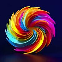 Abstract Rainbow Spiral. Soft and Rounded Forms Rendered in Tangled Perfection. AI Generative photo