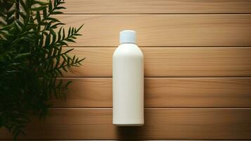 skin care product bottle, shampoo, lotion, with neural background AI Generative photo