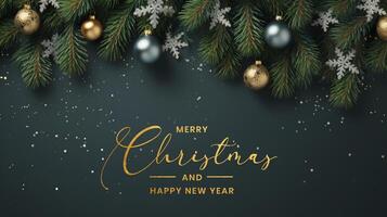 christmas and new year background concept made with christmas decoration ornaments AI Generative photo