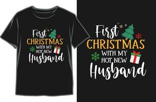 Christmas T-shirt Design. Festive T-shirt. Holiday Apparel vector