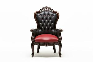 Black Royal chair on isolated White background ai generative photo