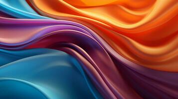 3d rendered Abstract colorful Wavy background AI Generative photo