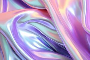 Realistic Metallic holographic iridescent gradient background ai generative photo