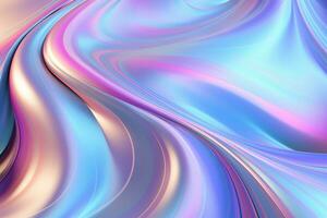 Realistic Metallic holographic iridescent gradient background ai generative photo