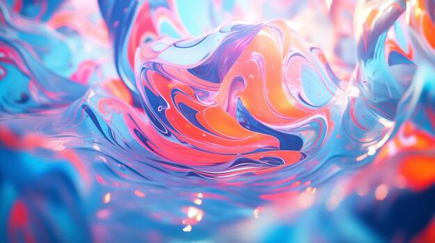 3d rendered Abstract colorful Wavy background AI Generative photo