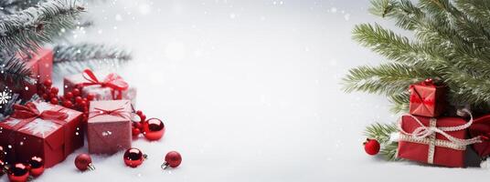 beautiful composition with Christmas ornaments on a white background photo