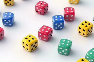 Dice on isolated White background ai generative photo