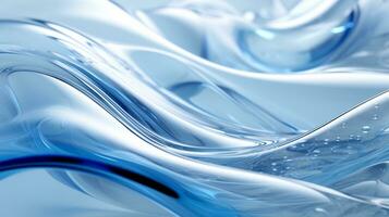 3d abstract iridescent wavy background. vibrant liquid reflection surface. neon holographic fluid distortion ai generative photo