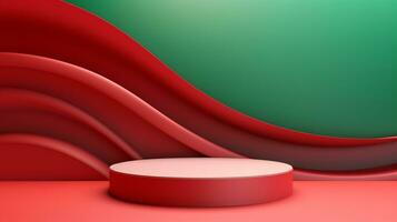 3d rendered Christmas theme podium empty stage ai generative photo