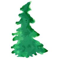 watercolor vector Christmas tree. Evergreen illustration. Isolated new year.