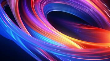 3d abstract iridescent wavy background. vibrant liquid reflection surface. neon holographic fluid distortion AI Generative photo