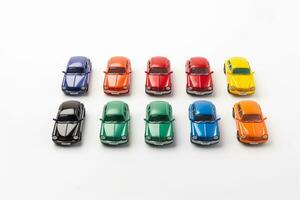 Toys and car on isolated White background ai generative photo