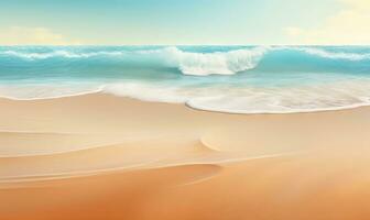 Breathtaking coastal scene with turquoise waters meeting golden sands. AI generative photo