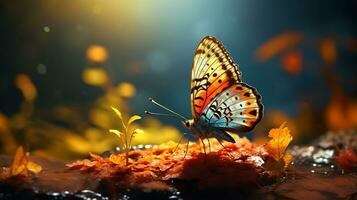 hermosa mariposa en naturaleza generado por ai foto