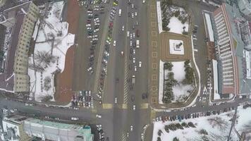 rood plein in Koersk, Rusland antenne visie video