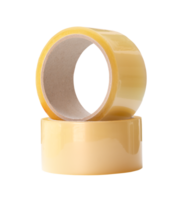 Two brown transparent tape in stack isolated with clipping path in png file format