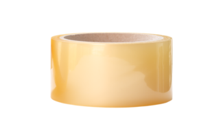 Single brown transparent tape or scotch tape isolated with clipping path in png file format