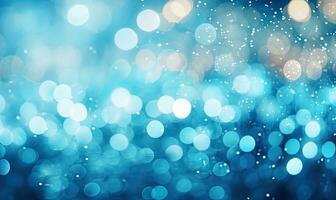 Mesmerizing array of twinkling blue bokeh lights. AI generative photo