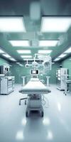 Modern equipment in operating room. Medical devices for neurosurgery. AI Generative photo