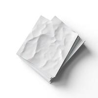 Blank white paper isolated on white background. Generative AI photo