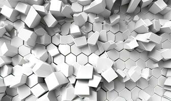 Abstract geometric wallpaper. Textured hexagon white banner. For banner, postcard, book illustration. Created with generative AI tools photo