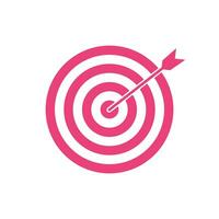 Pink bullseye dart target icon. Dart target goal marketing sign. Arrow dart logo vector. Winner dart sign. vector