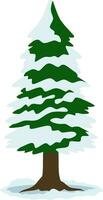 Winter pine tree icon vector for winter event. Snowy pine tree in the cold season. Pine tree design as an icon, symbol, winter or Christmas decoration