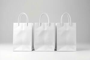 Shopping bag mockup design on white background. Generative AI photo